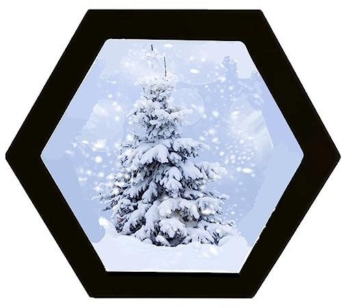 Wolfyty Sechseckiger Fotorahmen, moderner Holz-Bilderrahmen, zum Aufhängen an der Wand, Simplicity Galerie, künstliche Tafel, Fotorahmen für Zuhause, Büro, Wanddekoration