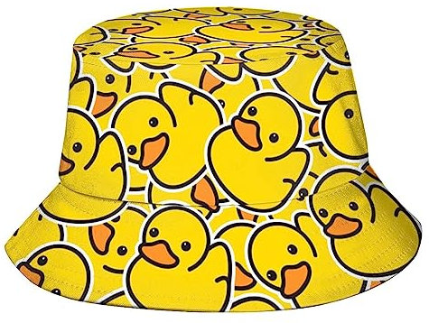 Shylve Enten-Print Fischerhut – Wendbarer Sonnenhut mit Entenmotiv, Bucket Hat für Damen und Herren, Ideal für Festival & Freizeit