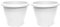Tradineur - Pack de 2 Macetas de plástico Redondas para Plantas y Flores Mediterránea con Orificios Inferiores. Recipiente, macetero Exterior e Interior del hogar - Color Blanco - 50 cm