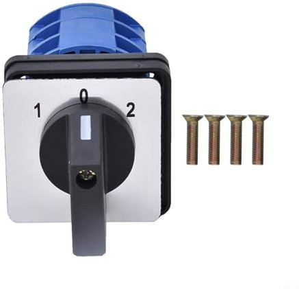 Interruttore di trasferimento, 690 V 25 A 1-0-2 3 posizioni trifase strumento quadro elettrico ca. 48 x 48 x 90 mm / 1,9 x 1,9 x 3,5 pollici, per fabbriche, officine