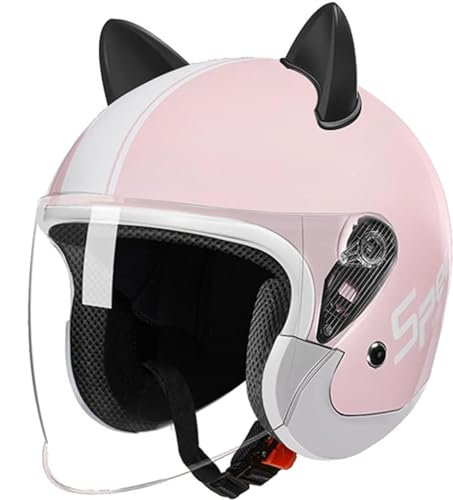 GZEZHA Rollerhelm Vespa-Jethelm Mit Offenem Gesicht · Herren Und Damen Motorrad-Roller-Halbhelme Jet Pilot Motor Retro Chopper Cruiser Vintage Moped-Helm · DOT/ECE-Zulassung D,54- 62 cm