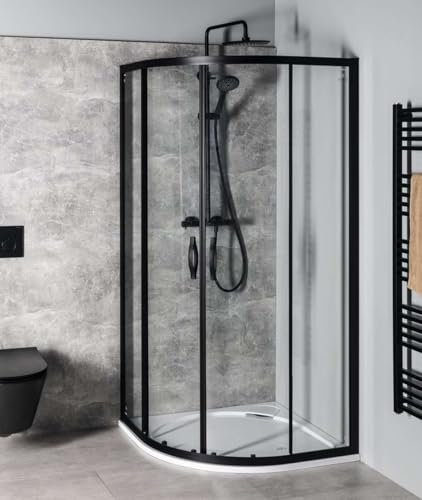 Sigma Simply Black R550 Paroi de douche quart de cercle en verre transparent 900 x 900 mm