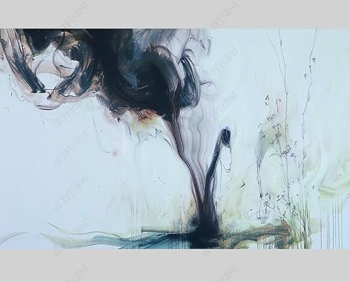 Photo Wallpaper Black and White Ink Graffiti Wall Mural Non-Woven Murals Wall Art Modern Print Abstract Bedroom Living Room Decoration 250Cm(W) X175Cm(H)
