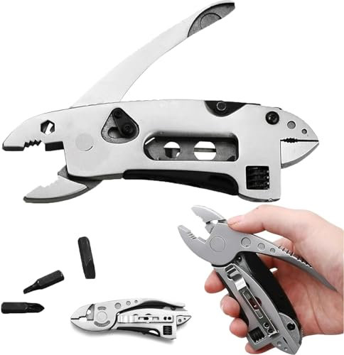 Elmyse Outdoor Multi-Purpose Tool Pliers, Upgraded Mini Multi-Tool Kit with Adjustable Wrench, Screwdriver, Pliers, and More, for DIY, Camping, Survival, and Outdoor Adventures (1*pcs)