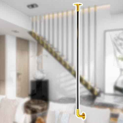 Geländer Anpassbare vertikale Spindeln für Treppen im Innenbereich, Treppengeländer und Baluster 200 180 160 120 90 70 cm, Treppengeländerpfosten/Dachbodensäulenpfosten(Style L,64inch/162.6cm)