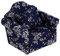 KICHOUSE Miniblau Blumensofa Mini-Sofa- Häuser Puppe Miniatur Mini-Sofa-Figur Spielhaus Sofa Sofamodell Spielzeugsofa mit Kissen Dorf Hu Tongmu Blue