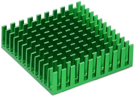 PATIKIL Kühlkörper 40x40x11mm, Aluminium-Kühler mit blau Wärmeleitfolie für Raspberry, Chips, CPU, Leistungstransistoren, FET, IC, Verstärker, grün
