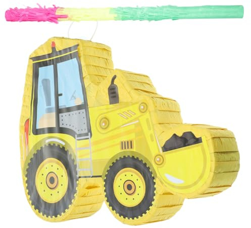 SOIMISS Wunderschöne Bagger Piñata aus Papier für Baustellenparty und Kindergeburtstag mit Kreativem Design Spielzeug für Feierlichkeiten und Partydekoration