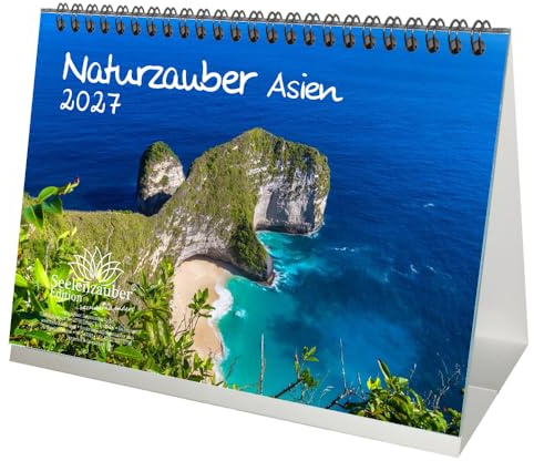 Naturzauber Asien DIN A5 Tischkalender für 2027 Urlaub Reise Natur und Land - Seelenzauber