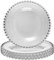 Set of 4 Bella Perle Glass Dessert Plates with Beaded Edge Alfresco Dining Tableware