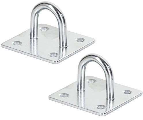 2x Galvanised Steel Staple 50mm Eye Plates
