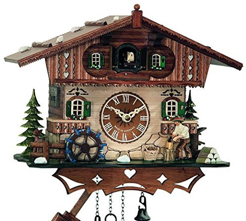 Engstler Schwarzwälder Kuckucksuhr Quarz Chalet Schweiz 2 Holz, Mécanique 1 jour musical