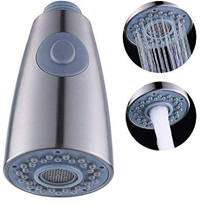 Zieht Spray-Kopf, Küchenarmatur Teile, Spray-Kopf-Ersatzteil-Badezimmer-Küche-Wannen-Hahn, Sprühkopf 2-Funktion, Küchenarmatur Sprühkopf Universal-G 1/2, Nickel gebürstet