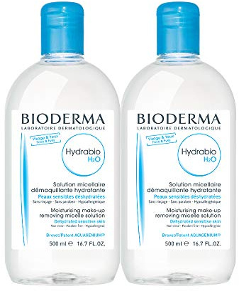 Bioderma Hydrabio DUO H2O Micellar Water Cleansing and Make-Up Removing for Dehydrated Sensitive Skin, 33.4 Fl Oz