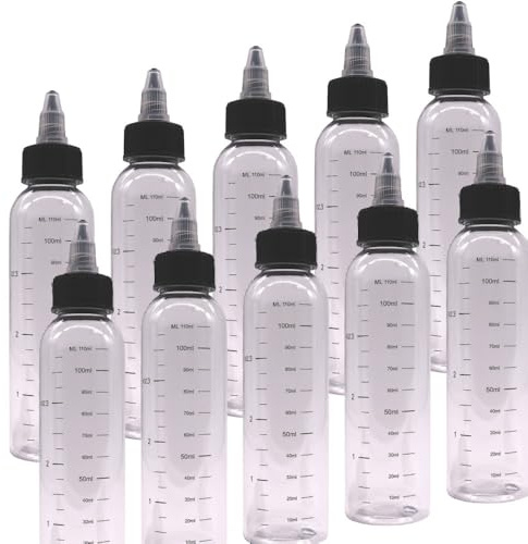 DIY-24H 100ml / 120ml Twist Cap Drehverschluss Leerflasche mit Skala,Flasche, Bottle, Spender, Tröpfler für Liquids, Reiniger (10x - 100ml)