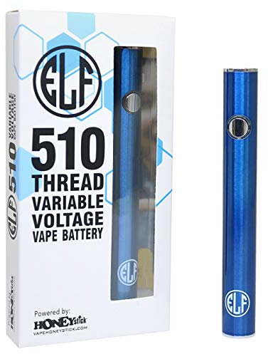 HoneyStick Vape Pen Battery Starter Kit Rechargeable for 510 Thread Cartridges Elf Stick USB Variable Voltage 400 mAh Vaporizer for CBD and Thick Oil Electronic Vaporizer No Nicotine (Blue)