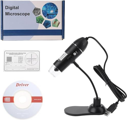 Gancon USB Digital Mikroskop, Elektronisches LED-Mikroskop mit Halterung, USB Mikroskop Digital mit 8 LED & Ständer HD für das Aufnehmen von Fotos und Videos