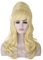 Morticia Beehive Vintage Frauen Perücke | Lange lockige Hochsteckfrisur viktorianischen Fembot lustige Drag Perücke (Blond)