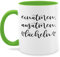 Tasse Tassen 325ml - Statement Sprüche - Einatmen Ausatmen Lächeln - 325 ml - Hellgrün - positiver spruch spruchtasse sarkasmus inhale kaffetassen spruchtassen spruechen exhale kaffeetasse