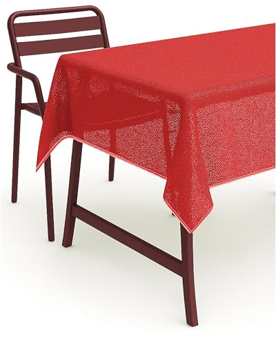 TextilDepot24 Nappe de Jardin avec Ourlet - Lavable - Résistante aux intempéries - Rouge - 160 cm - Ronde