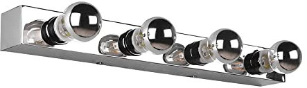 LED Retro Badezimmer Wandleuchte in Silber Chrom, Breite 55cm