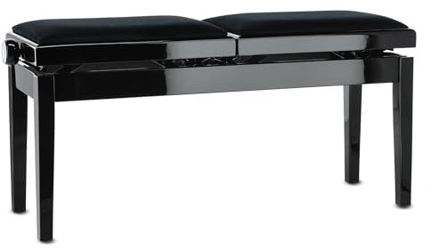 GEWA Pianobank Deluxe Double schwarz Hochglanz