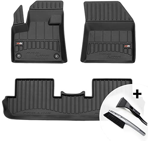 moto-MOLTICO 3D Gummimatten Auto, 4-teiliges Set, Allwetter Gummi Fußmatten, Antirutsch & Wasserfest Autoteppiche - passend für Peugeot 3008 II ab 2016