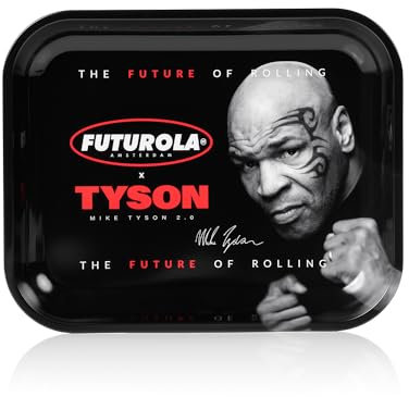 Futurola Tyson 2.0 X Rolltablett | Roll Zigaretten Tabak Rollteller aus Metall Zusammenarbeit mit Mike Tyson (Large)