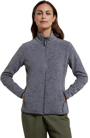 Mountain Warehouse Snowdon Womens Full Zip Fleece - Lightweight Ladies Sweater Top, Breathable Baselayer, Antipill - Best for Spring Summer, Camping & Hiking Charcoal Women's Size 12