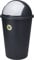 Spetebo Cubo de basura XL con tapa deslizante, 50 L, redondo, con tapa de cúpula, cubo de basura para cosméticos, reciclable