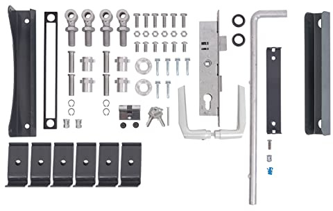 Alberts 678180 Zubehör-Set Flexo | für Doppeltor | bis 1200 mm Höhe | Stahl roh, verzinkt anthrazit kunststoffbeschichtet RAL 7016