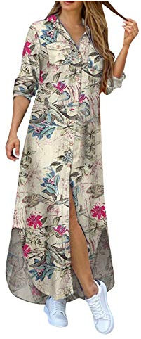 NNGOTD Robe de Plage Longue Chic Sexy Bohème Pas Cher Robe de Décontractée Robe Ete Femme Robe de Cocktail Vintage Robe Mini Robe Les Casual Robe de Plage Robe Femme Enceinte