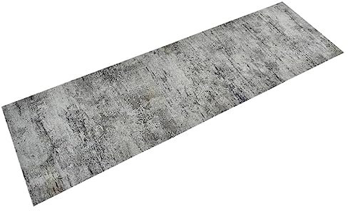 vidaXL Küchenteppich, Küchenläufer rutschfest Waschbar, Teppich Läufer für Küche, Teppichläufer Maschinenwaschbar, Beton 60x180cm Samt