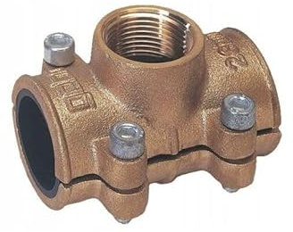 GEBO Dichtschelle zum Abdichten von Löchern, Rissen, Korrosionsstellen - Zweiteilige Renovierungsklammer - Rohrschelle aus Messing - Gold - MB 15x1/2''