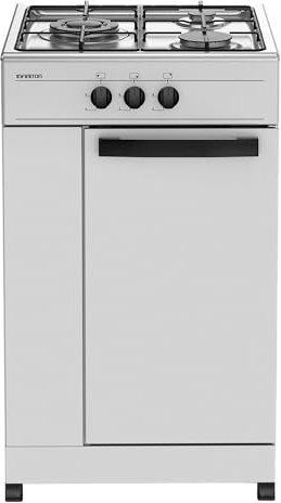 Infiniton Cocina de Gas 3 Zonas CC3WL, Ancho 50 cm, Natural/Butano, Kit de cambio a gas natural incluido, Blanco