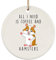 Weihnachtsbaumschmuck 7.3 cm, Hamster Süß Lustig Runde Keramik Ornament Elegant Weihnachtsschmuck Ideal Christbaumschmuck Anhänger Für Weihnachten Holiday Neujahr Geschenk
