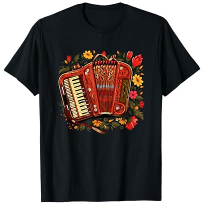 Accordéon amusant avec fleurs pour accordéonistes T-Shirt