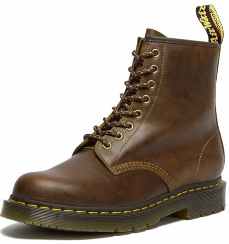 Dr. Martens Unisex 1460 Slip Resistant Lace-Up Boots, Dark Tan, Mens 10, Womens 11, Medium