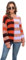 HEYPORK Damen Herbst Winter Warm Bequem Pullover Casual Mode Strickjacke Strickpullover Frauen Splicing Streifen Farbe Kollision Rundhals Strickpullover Pullover(Orange, XL)