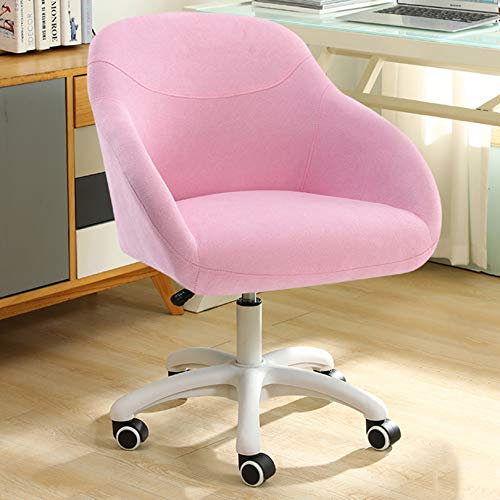 Drehstuhl, Verstellbarer Büro-Schreibtischstuhl, Bequeme Leinen-Make-up-Hocker mit mittlerer Rückenlehne, drehbarer armloser Bürostuhl, Lordosenstütze