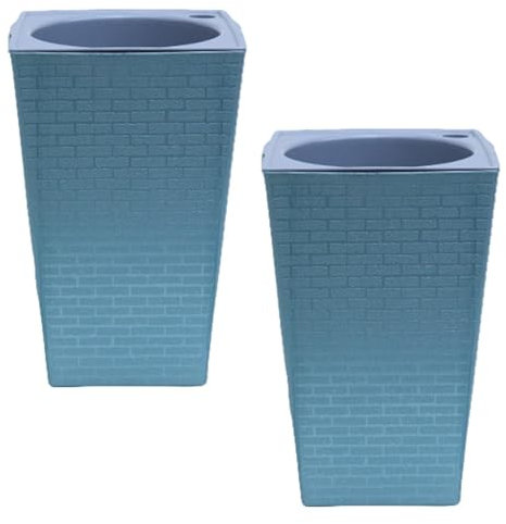 Macetas de riego automáticas para plantas de interior, macetas de riego automáticas - Macetas cuadradas altas para plantas de interior con mango | 2 unidades de riego automático, jardineras