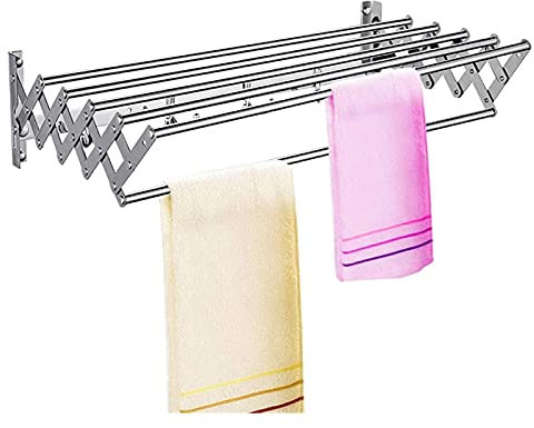 HIARAN Wäscheständer, Wandmontage, Wäscheständer, zusammenklappbar, für drinnen und draußen, platzsparend, faltbar, erweiterbar, einziehbar, Wäscheleine, modischer Glücksstern