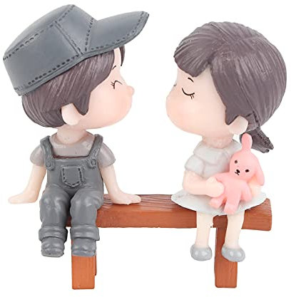 Sunicon Pärchen-Puppen-Ornamente, Miniatur-Paar-Figuren, Kuss-Puppen-Figuren, niedliche Cartoon-Puppen-Ornamente für Männer und Frauen, Geburtstagsgeschenke, Valentinstagsgeschenke