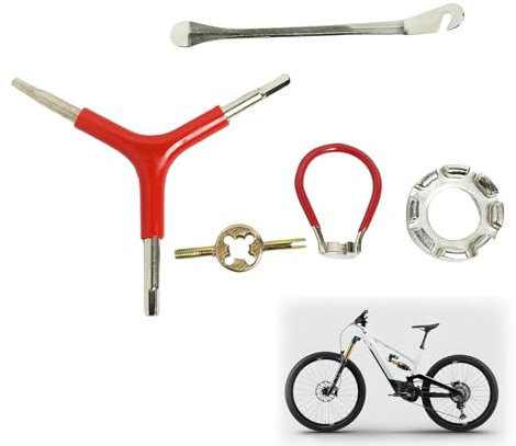 Juego de 5 Llaves para Radios de Bicicleta, Tensor de Radios para Llantas, Llaves de Radios de Bicicleta de Acero, Llave de Radios para Bicicleta y Alineación de Llantas