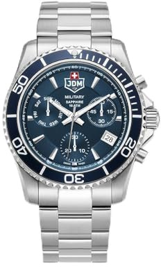 JDM Millitary Herren Analog Uhr mit Edelstahl Armband JDM-WG019-02