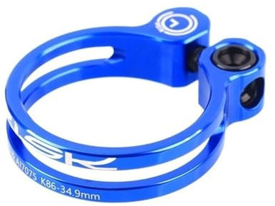 WANGBINGXING Bike Seat Clamp 31.8mm 34.9mm Ultralight Bicycle Seat Post Clamp 3 Colors Aluminum Alloy Bike Seatpost Clamps MTB Seat Clamping Clip Seat Post Clamp(34.9mm blue)