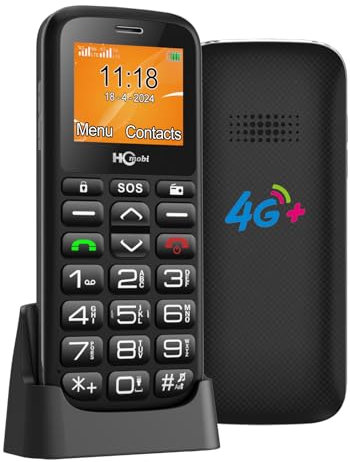 4G Senior Mobile Phone for elderly,Big Button Mobile Phone for Elderly,Unlocked basic mobile phone.Charging Cradle,SOS Button,1000mAh battery. (Space black)