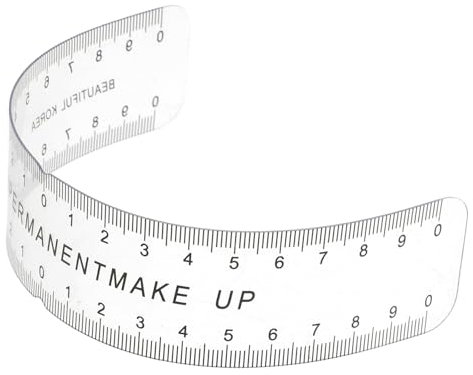 TOVINANNA Augenbrauenlineal Kunststoff Gebogen Tragbar Professionelles Permanent Make up Messwerkzeug Zur Präzisen Positionierung Für Gleichmäßige Augenbrauenform Mit Flexiblem Maß