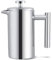 CROWNSHOP 800ML Coffee Press Double Wall Maker Stainless Steel Cafetieres Shockproof Glass Pot Filter Maker Plunger Pitcher for Tea and Ground Beans