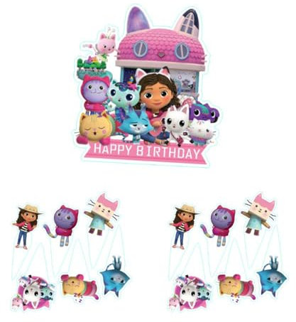 25 Stück Cartoon Dekoration für Kindergeburtstage, Tortendekoration, Kuchendekoration, Cake Topper für Party, Cupcake Toppers, Geburtstagsdekoration für Mädchen und Kinder